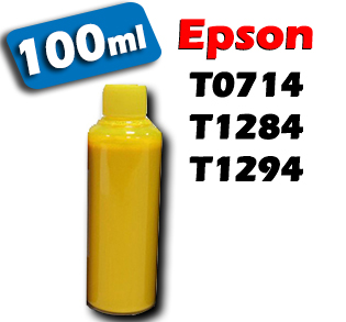 Atrament pre kazety Epson T0714 / T1284 / T1294 yellow 100ml